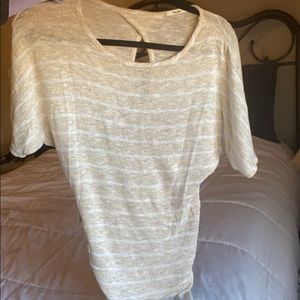 White and cream sparkly gold cinched shirt